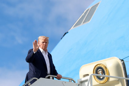 FILE PHOTO: U.S. President Trump departs Scotland