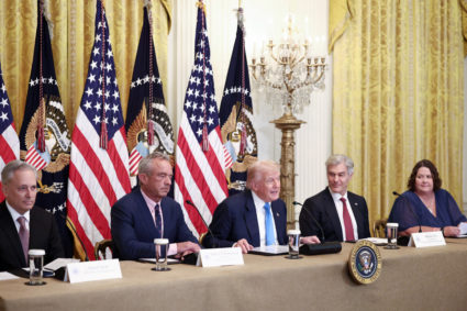 U.S. President Donald Trump attends the "Making Health Technology Great Again" event at the White House in Washington, D.C.