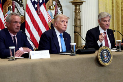 U.S. President Donald Trump attends the "Making Health Technology Great Again" event at the White House in Washington, D.C.