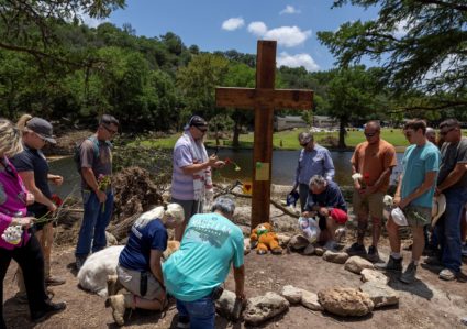 Aftermath of deadly flooding, in Hunt, Texas