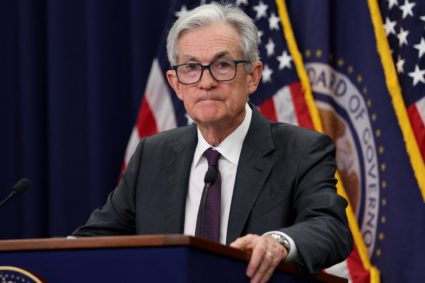 U.S. Federal Reserve Chair Jerome Powell holds a press conference, in Washington