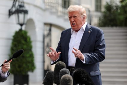 U.S. President Donald Trump departs for Texas from Washington, D.C
