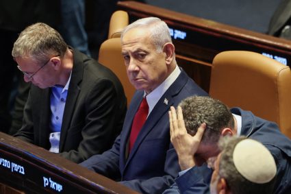 Israeli Prime Minister Netanyahu attends a discussion at the plenum in the Knesset, in Jerusalem