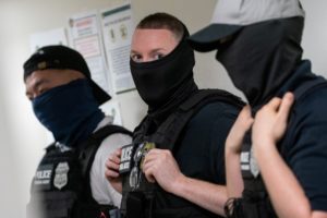 Federal immigration officers at U.S. immigration court