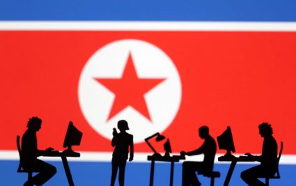 Illustration shows miniatures and North Korea flag