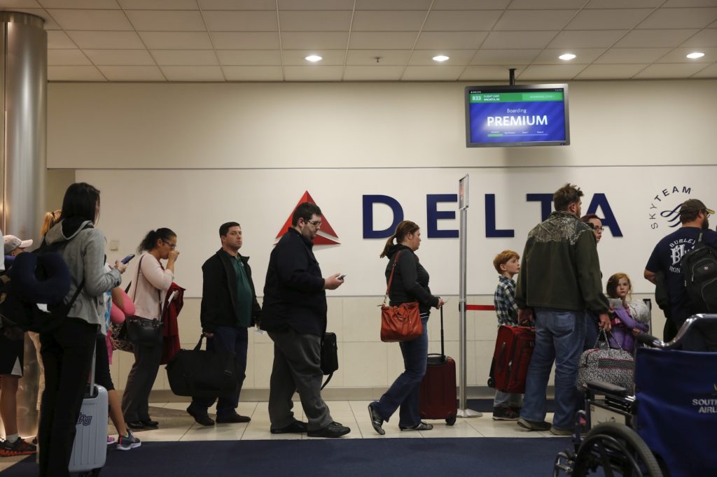 Passengers board their flight at Hartsfield‚ÄìJackson Atlanta International Airport in Atlanta, Georgia