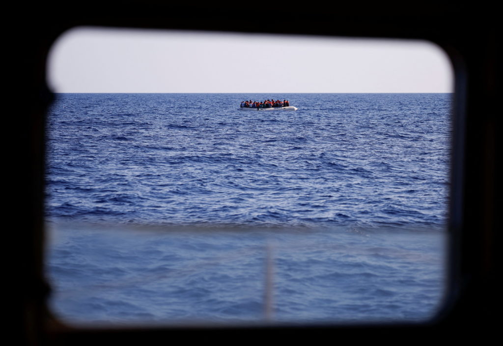 NGO Open Arms rescue boat "Astral" assists migrants in international waters south of Lampedusa