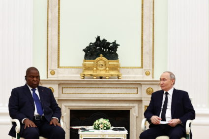 Russian President Putin and Central African Republic's President Faustin-Archange Touadera meet in Moscow