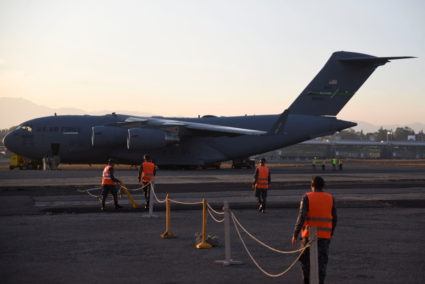 Guatemalan migrants arrive on a deportation flight from the U.S., at La Aurora Air Force Base in Guatemala City