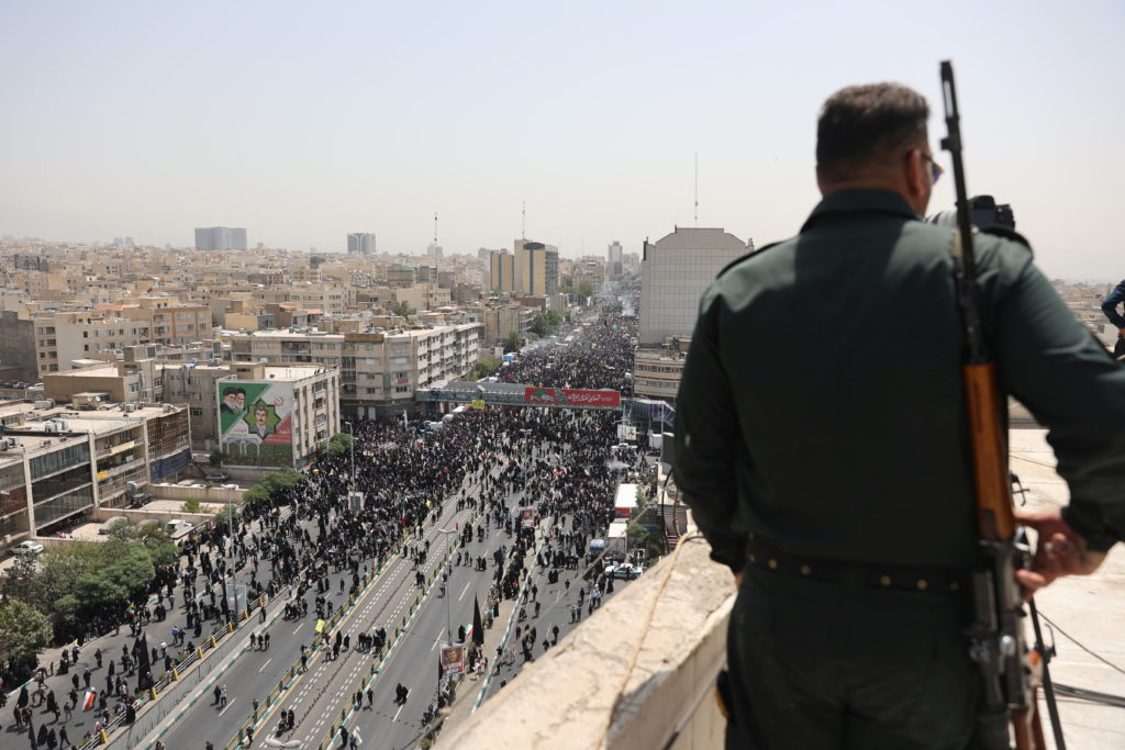 Funeral procession of Iranian military commanders and nuclear scientists killed in Israeli strikes, in Tehran