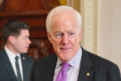 U.S. Senator John Cornyn walks to the Senate floor on Capitol Hill