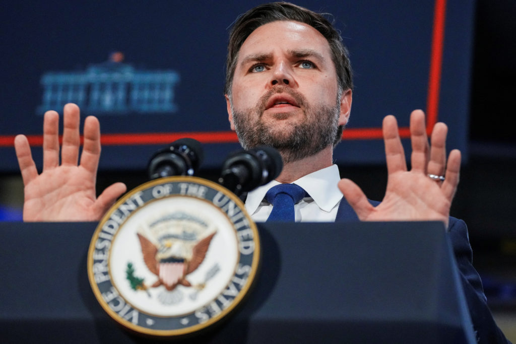 U.S. Vice President JD Vance speaks in West Pittston, Pennsylvania