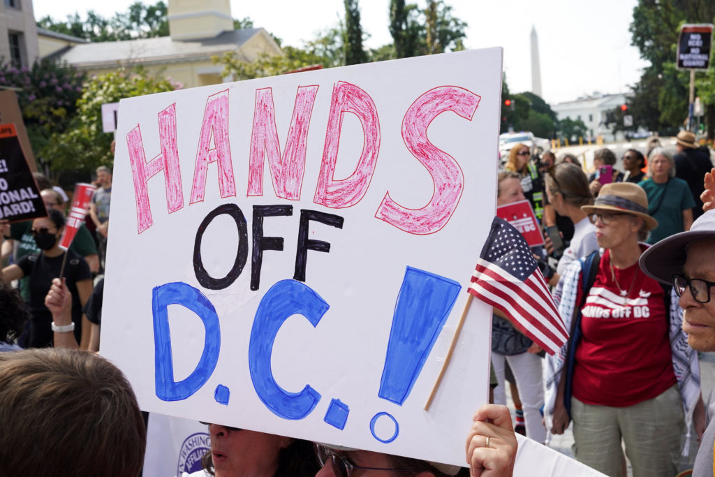 Protest following U.S. President Trump's announcement in Washington D.C.