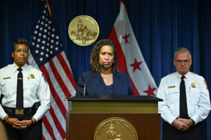 D.C. Mayor Bowser holds a press conference in Washington, D.C.