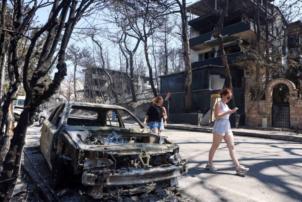 Aftermath of a wildfire in northwestern Turkey