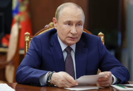 Russia's President Putin chairs a meeting in Moscow