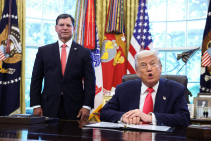 U.S. President Trump delivers remarks at the White House in Washington, D.C.