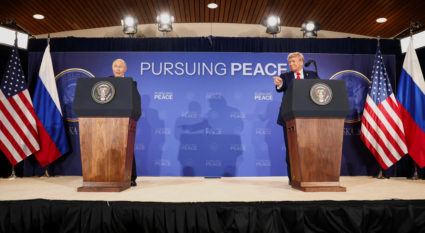 U.S. President Trump meets with Russian President Putin in Alaska