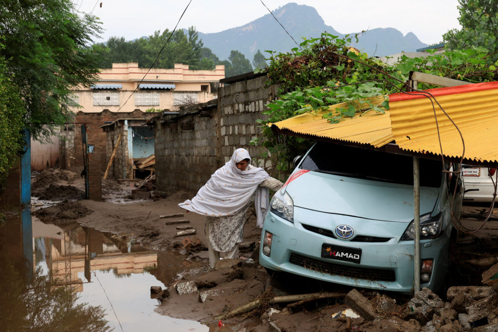 Aftermath of a storm that caused heavy rains and flooding in Bayshonai Kalay in Buner