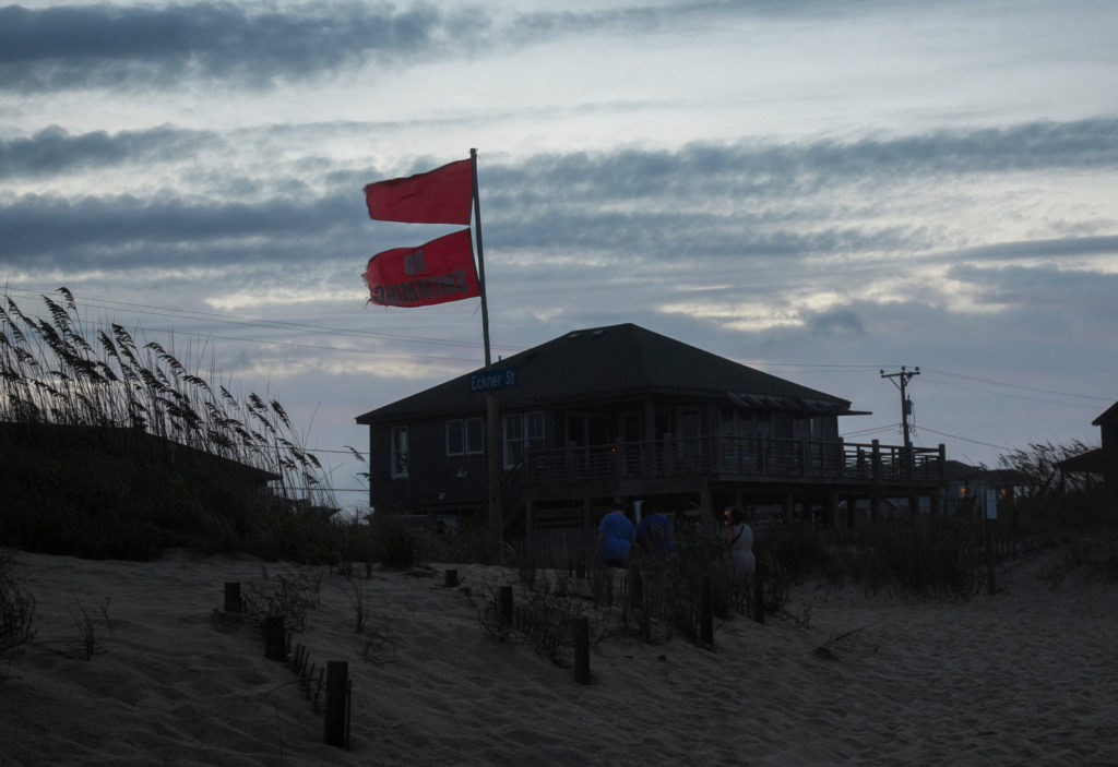 Sunset at Outer Banks before Hurricane Erin's near approach