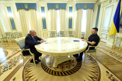 Ukraine's President Zelenskiy meets with U.S. Special Envoy for Ukraine Kellogg, in Kyiv