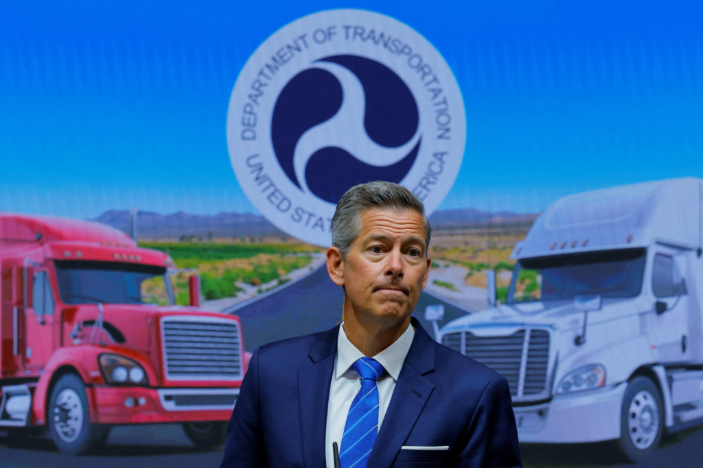 U.S. Transportation Secretary Sean Duffy speaks in Washington