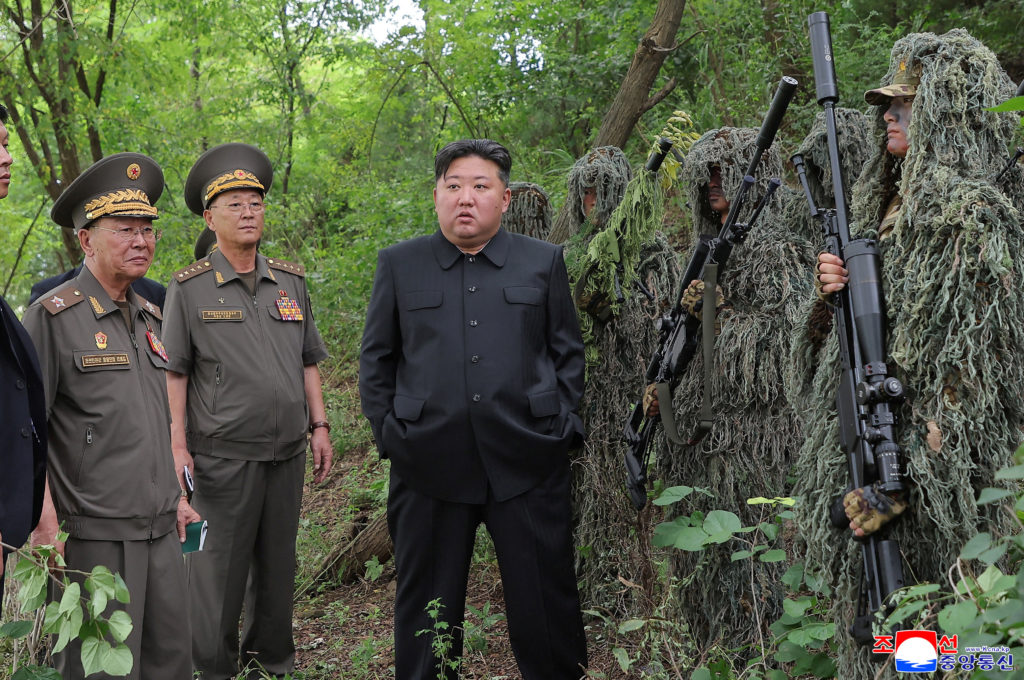 North Korean leader Kim Jong Un visits a special operation training base