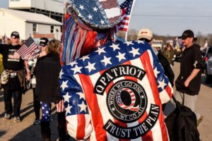 People rally with a convoy of vehicles against COVID-19 related mandates, in Hagerstown