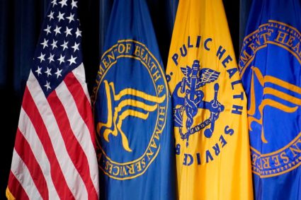U.S. Department of Health and Human Services (HHS) flags, in Washington