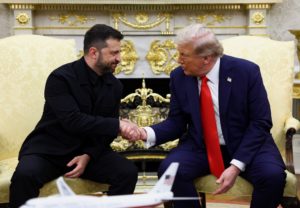 U.S. President Trump meets with Ukrainian President Zelenskiy and European leaders, in Washington, D.C.
