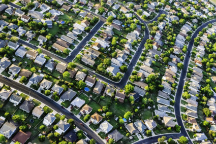 San AntonioTexas suburban housing development neighborhood - aerial view