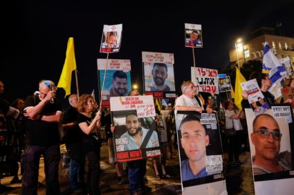 Protest demanding the release of hostages kidnapped during the attack on Israel by Hamas, in Jerusalem