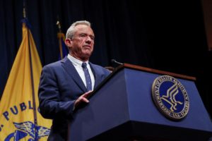 U.S. HHS Secretary Kennedy Jr. and Centers for Medicare and Medicaid Services Administrator Oz attend a press conference, ...