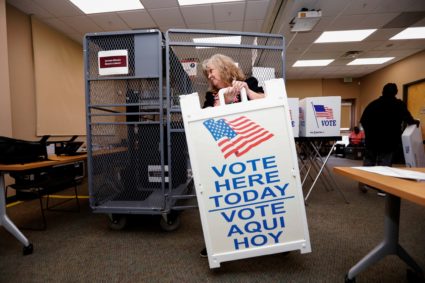 Voting machines are shown at Hillsborough County supervisor of elections office