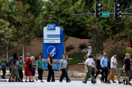 Protest outside the campus of the CDC in Atlanta, Georgia