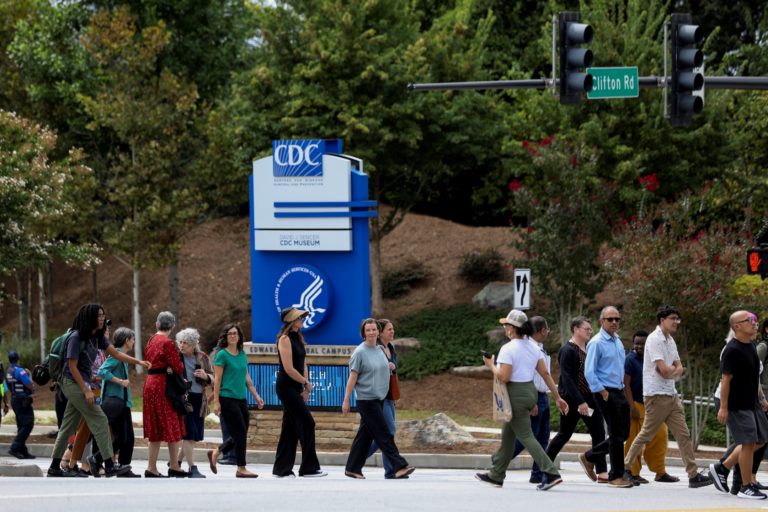 Protest outside the campus of the CDC in Atlanta, Georgia