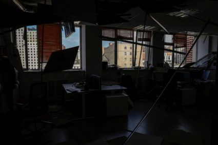 Aftermath of a Russian missile and drone attack in Kyiv