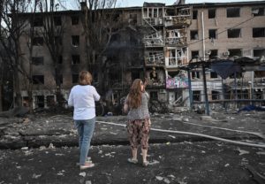 Aftermath of a Russian drone and missile strike in Zaporizhzhia