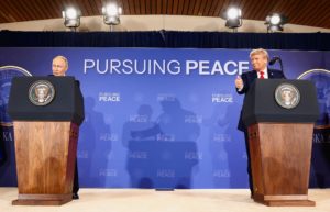 U.S. President Trump meets with Russian President Putin in Alaska