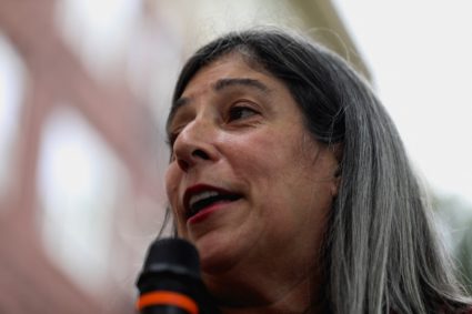 Protest outside the campus of the CDC in Atlanta, Georgia