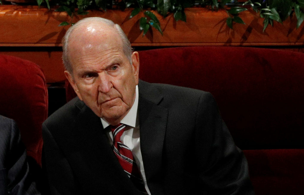 Russell M. Nelson, next in line to lead the church, waits for the first session of the Church of Jesus Christ of Latter-da...
