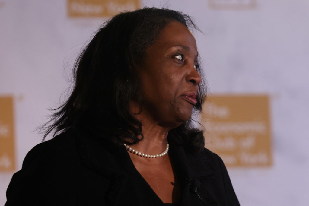 Federal Reserve Governor Lisa D. Cook speaks at the Economic Club of New York in New York City