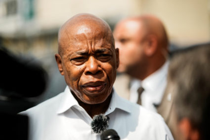 New York City Mayor Eric Adams, holds a ribbon-cutting ceremony at his Queens campaign office in Queens, New York