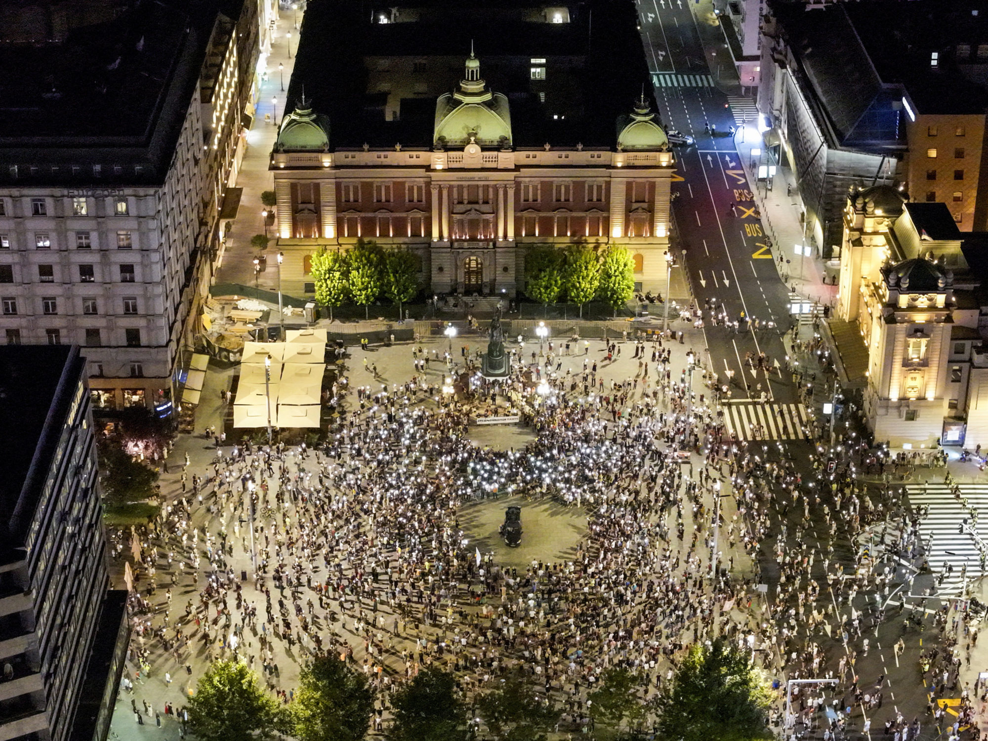Protest over the fatal November 2024 Novi Sad railway station roof collapse in Belgrade