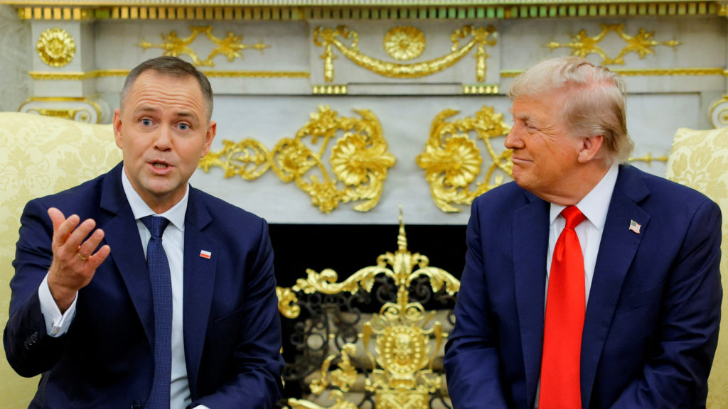 U.S. President Donald Trump meets Polish President Karol Nawrocki in Washington