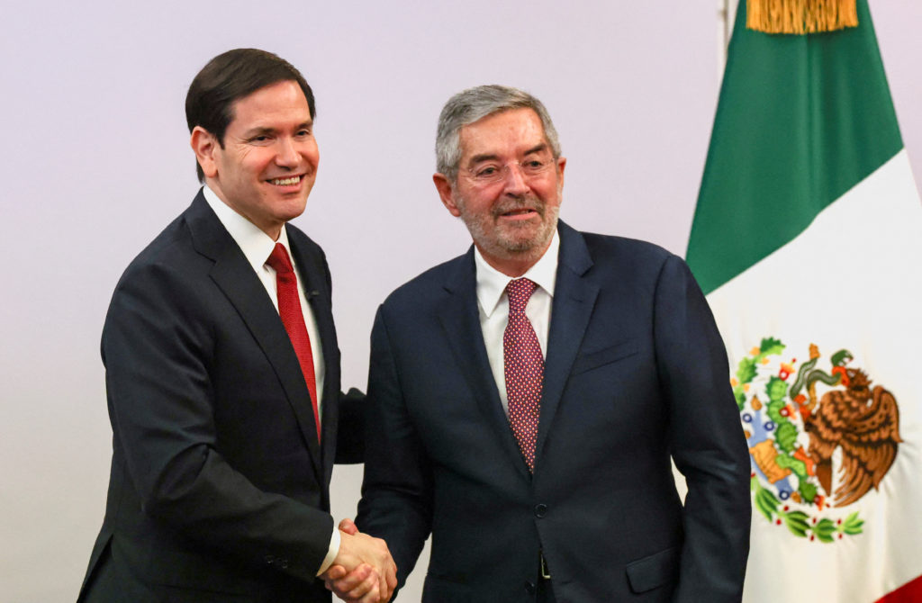 U.S. Secretary of State Marco Rubio and Mexico's Foreign Minister Juan Ramon de la Fuente attend a press conference, in Me...