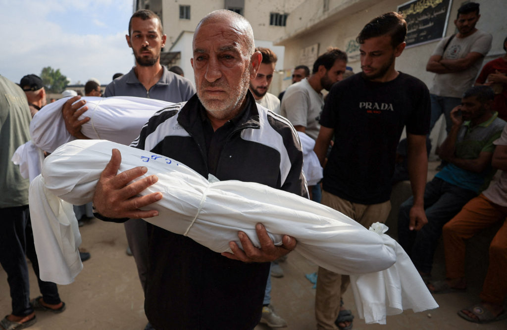 Funeral of Palestinians killed by Israeli fire and in overnight strikes, according to medics, in Gaza City