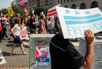 Demonstrators attend "We Are All DC" march, in Washington, D.C.