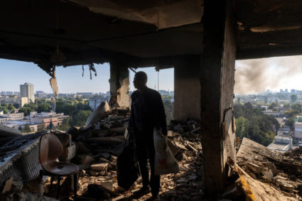 Diplomats tour damage in Kyiv after Russia's largest aerial attack since Ukraine invasion began