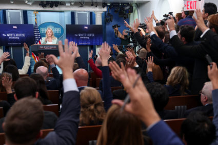 White House Press Secretary Leavitt holds a press briefing